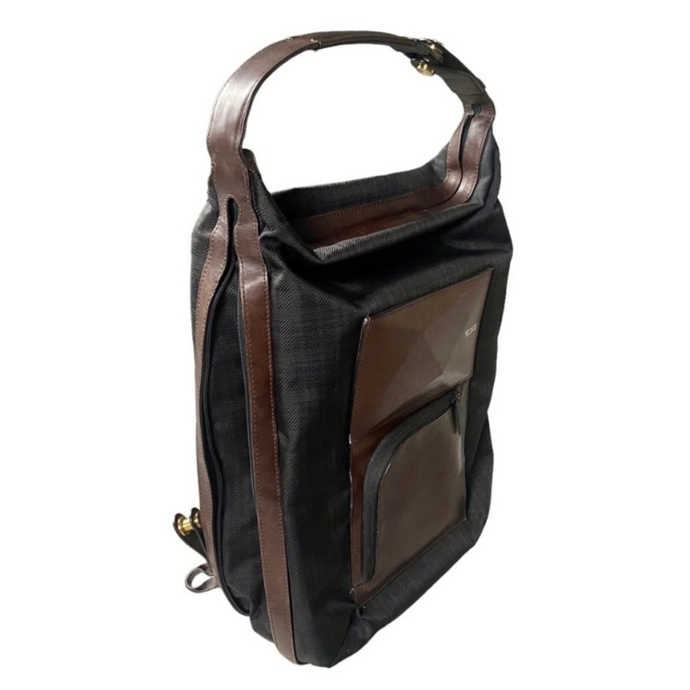 Tumi Dror Leather Nylon Rare Luxury Travel Backpack Modern Tote Briefcase Bag - Picture 8 of 14